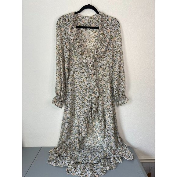 Free People women's XS Gigi floral printed maxi high low dress‎ tunic overlay - Picture 3 of 11